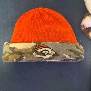 Kids Broncos Orange and Camouflage Beanie